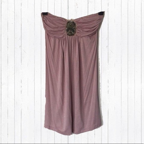 Ophelia for FC Dresses & Skirts - Brooch embellished strapless dress - mauve